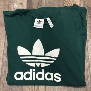 Adidas Forest Green Tee with White Trefoil